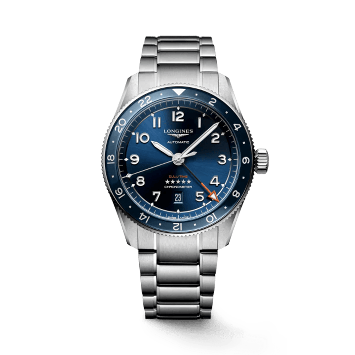 Longines Spirit Zulu Men s 42mm Stainless Steel Automatic GMT