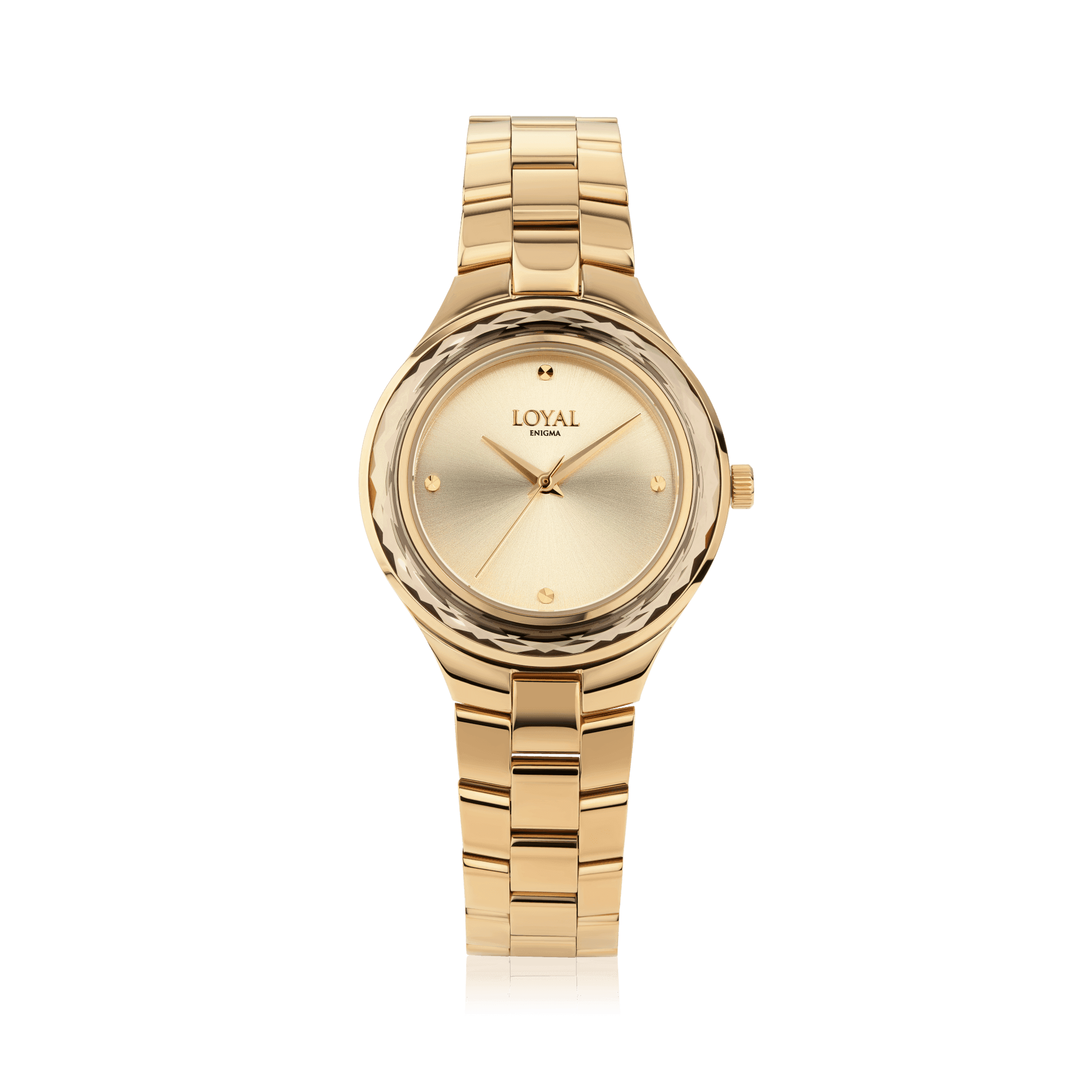 Loyal Women's Enigma Gold PVD Quartz Dress Watch Champagne Dial