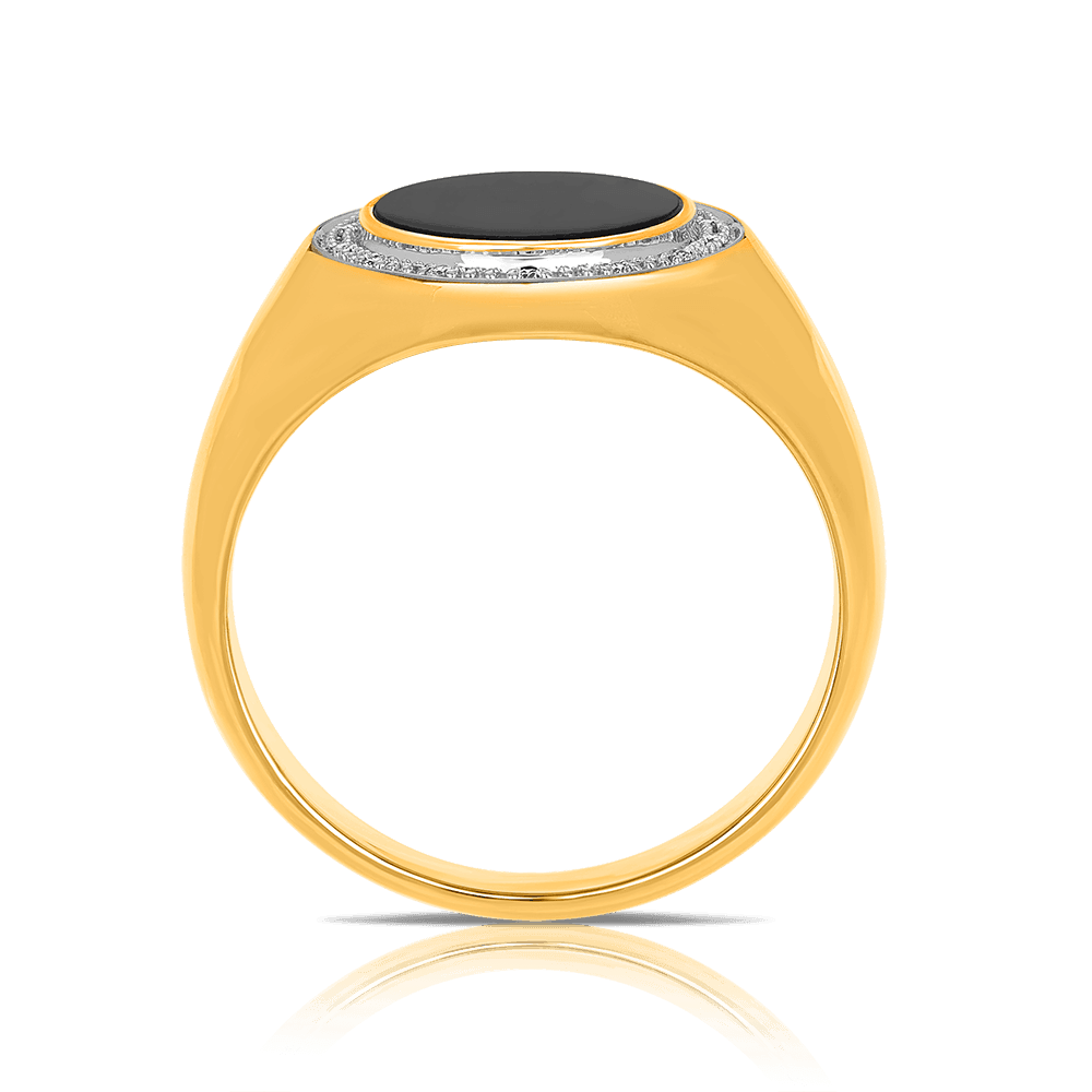 Mens gold deals onyx signet ring