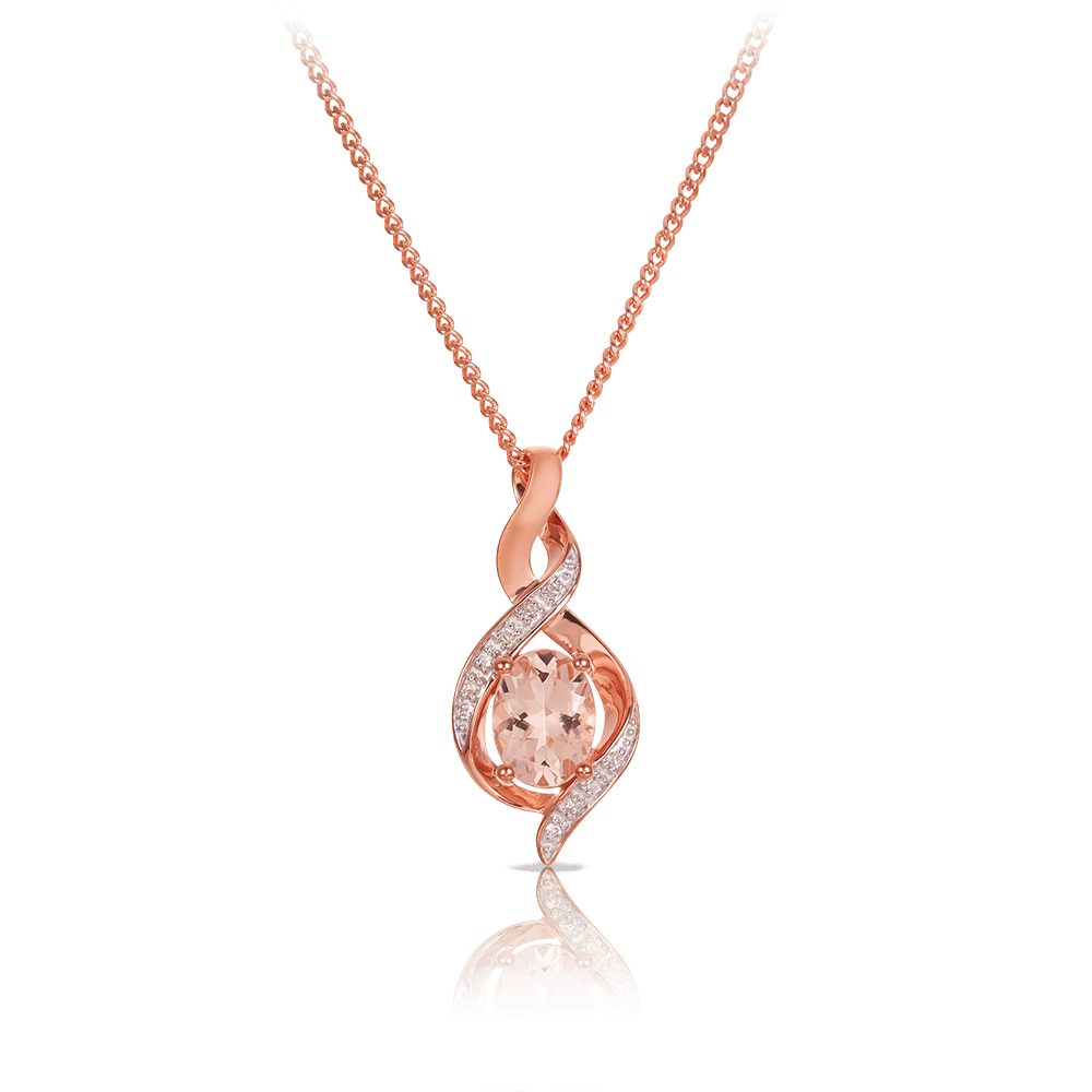 Morganite necklace rose deals gold