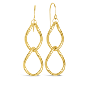 Oval Link Drop Earrings in 9ct Yellow Gold - Wallace Bishop