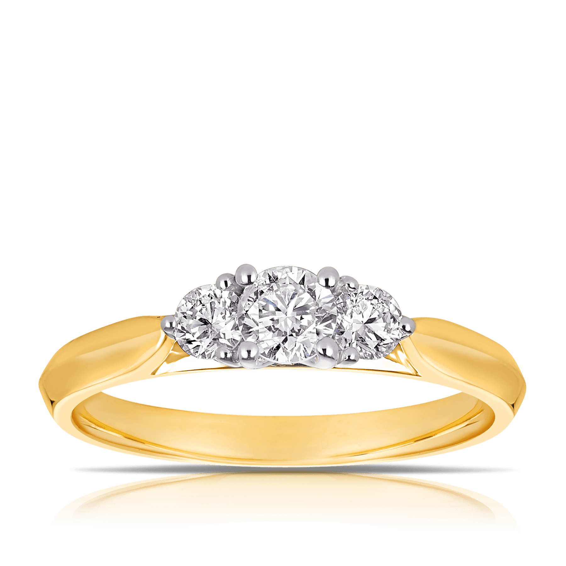 0.50ct TW Round Brilliant Cut Three Stone Diamond Engagement Ring