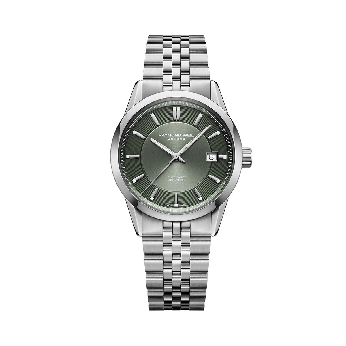 Raymond Weil Freelancer Men's 38mm Olive Green Automatic Watch 2771-ST-52051