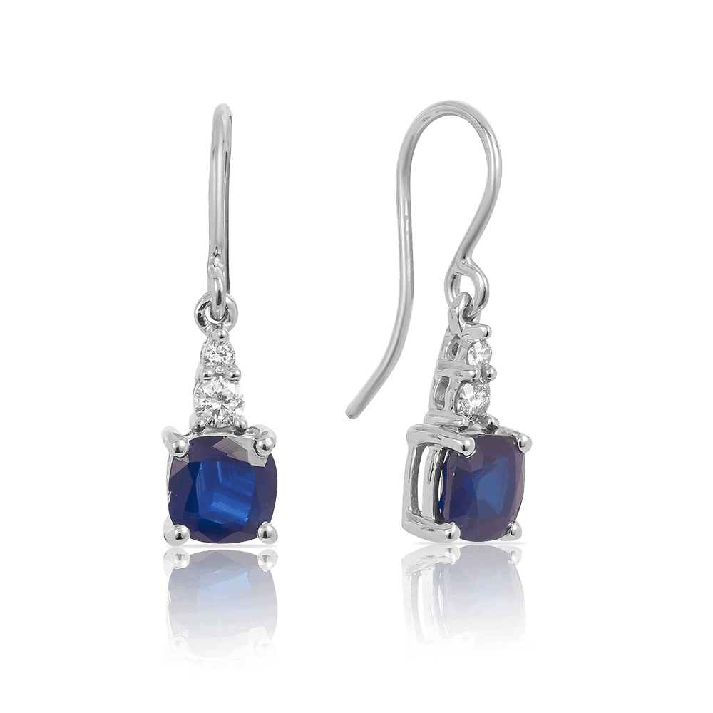 Sapphire and white gold outlet earrings