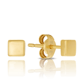 Small Square Earrings in 9ct Yellow Gold - Wallace Bishop