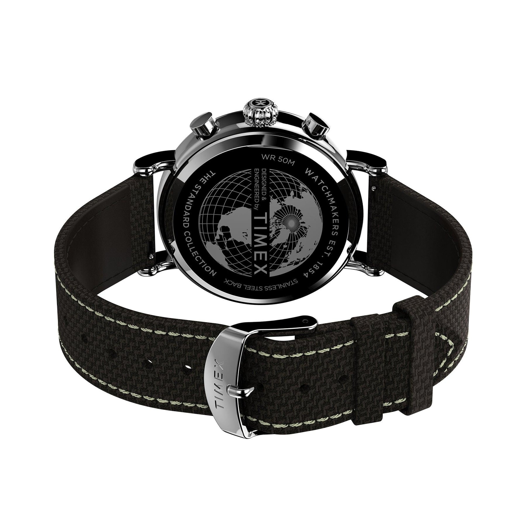 Standard chronograph 41mm leather strap clearance watch