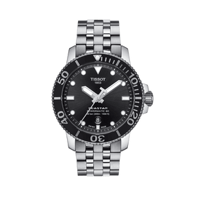 Tissot Men s Seastar Stainless Steel Automatic Diver Watch Black