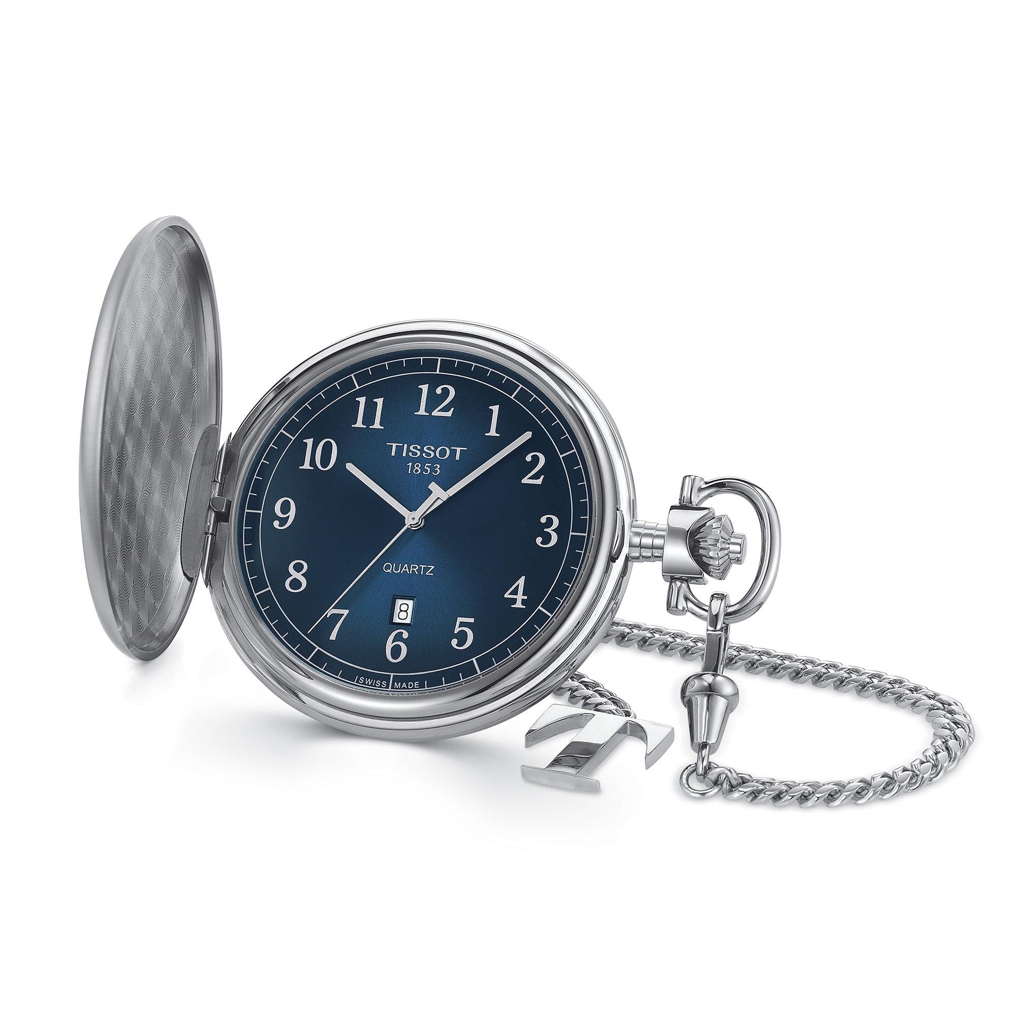 Tissot Savonette Blue Dial Quartz Pocket Watch T862.410.19.042.00