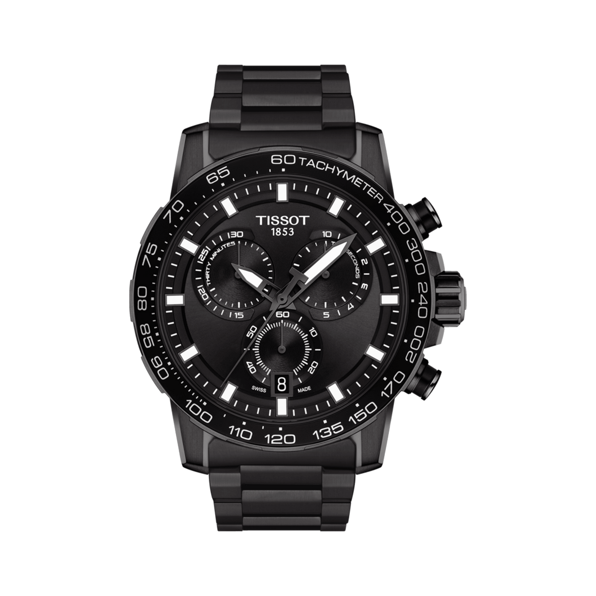 Tissot T Sport Men s 45.50mm Black and Steel Quartz Chronograph