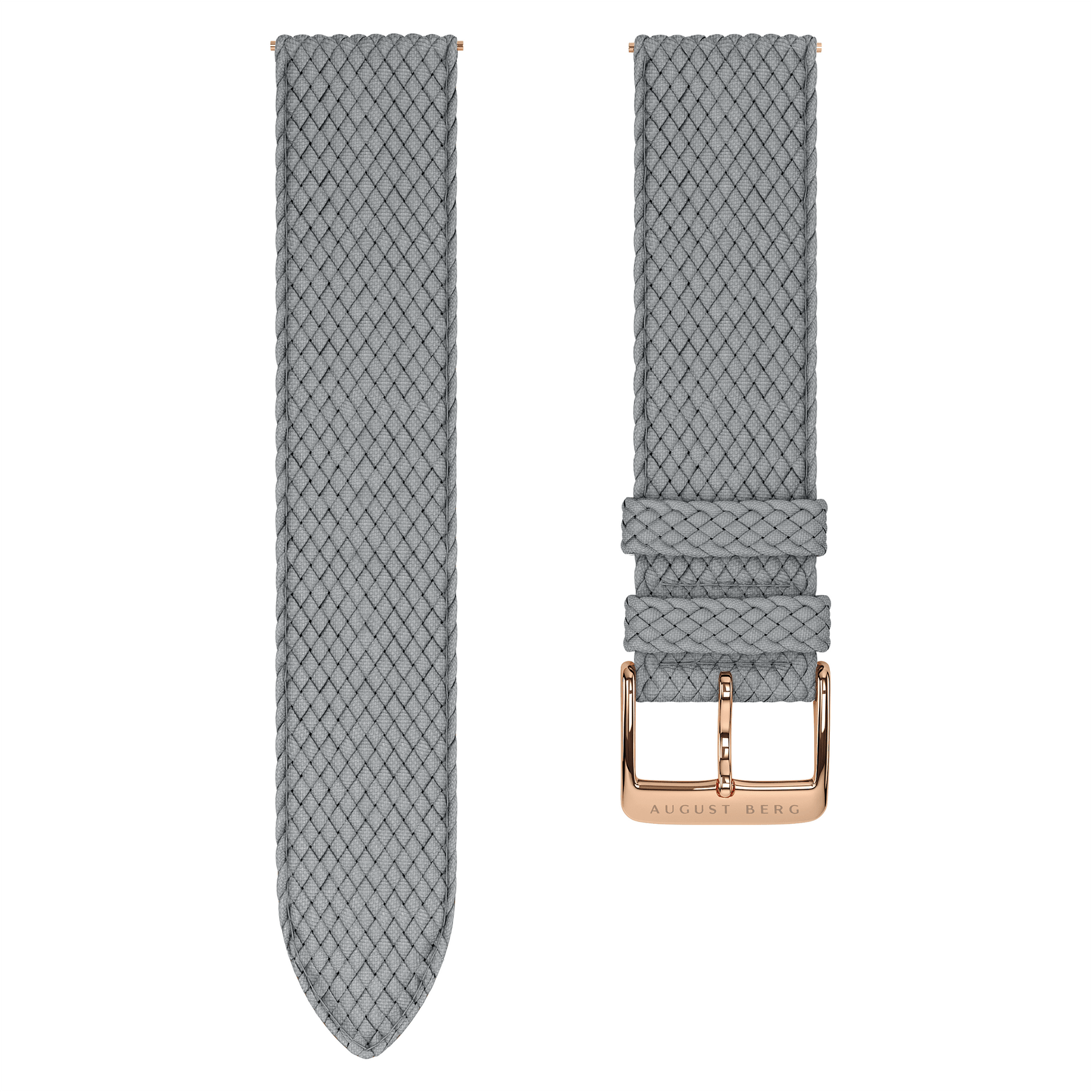 August Berg 20mm Grey Perlon Strap 20VCG9CR - 38mm & 40mm Dial