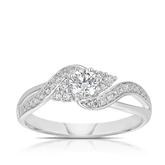 Twist Claw & Grain Diamond Engagement Ring in 9ct White Gold Ring TDW  0.5ct - Wallace Bishop