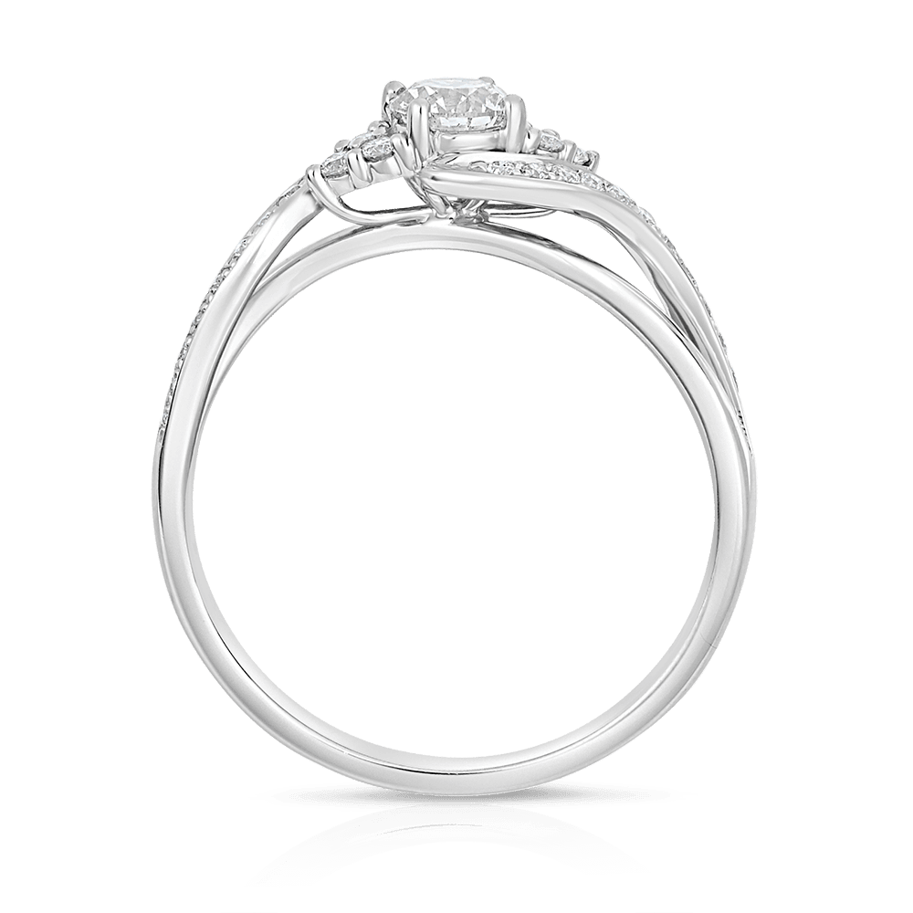 Twist Claw & Grain Diamond Engagement Ring in 9ct White Gold Ring TDW  0.5ct - Wallace Bishop